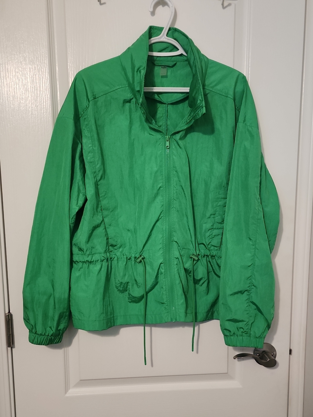 Lightweight Green Drawstring-Waist Jacket